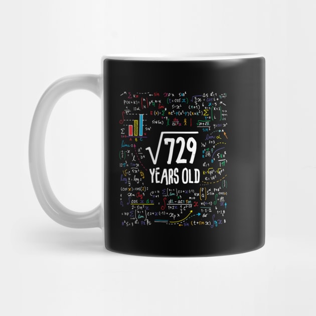 Square Root Of 729 27th Birthday 27 Year Old Gifts Math by Kerin